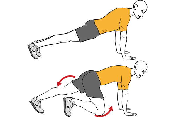 Mountain climber en banco plano