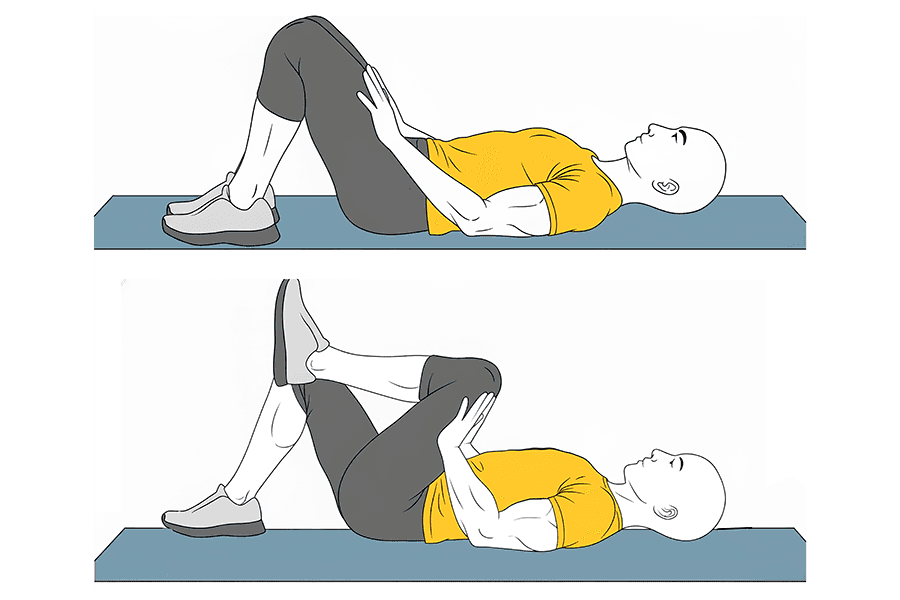 Isométrico abdominal con flexión rodilla y cadera