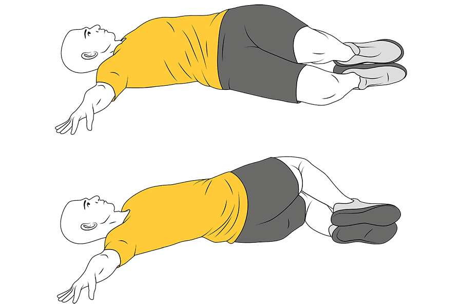 Rotación de caderas acostado boca arriba