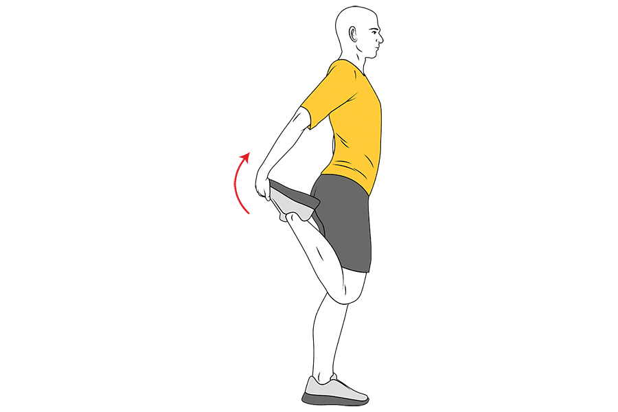 Estiramiento de cuádriceps de pie