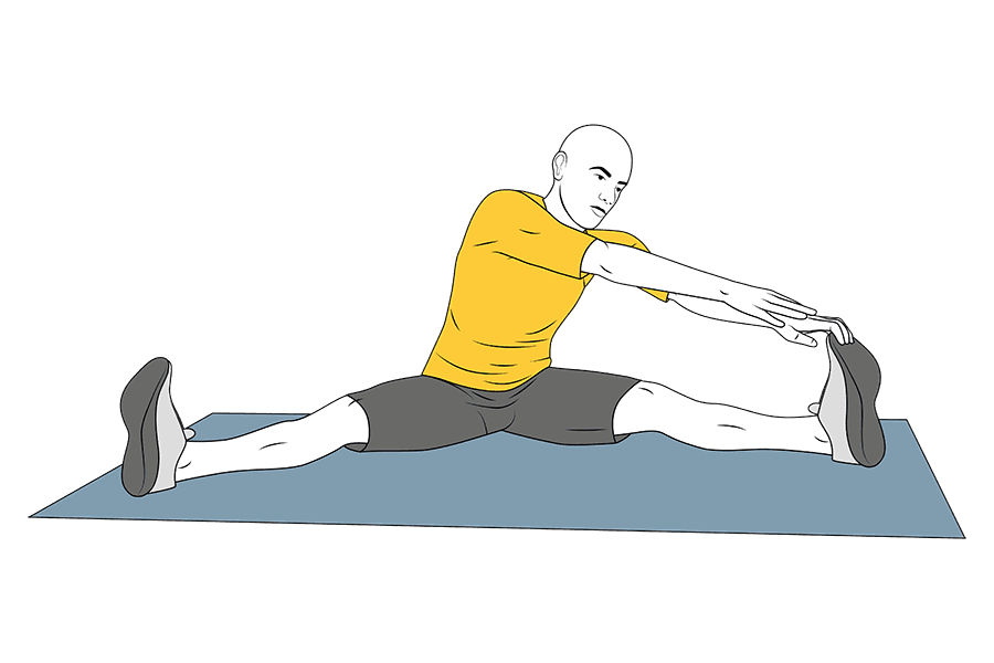 Estiramiento de aductores piernas abiertas