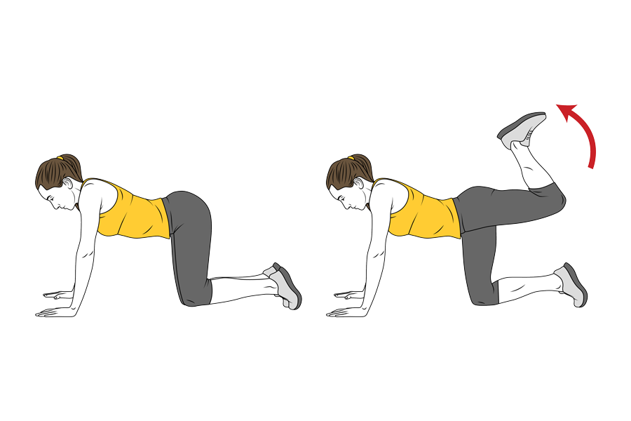 Patada atrás en cuadrupedia