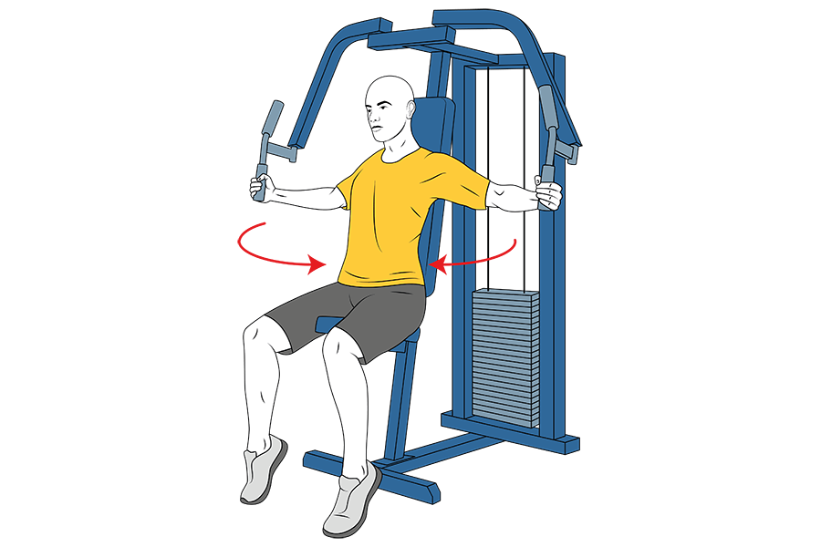 Ejercicio de pectoral en maquina
