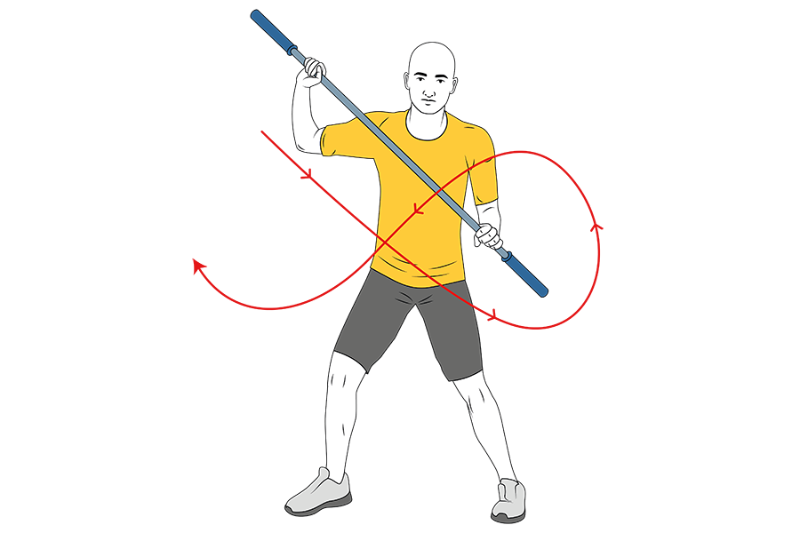 Paladas de kayak con barra