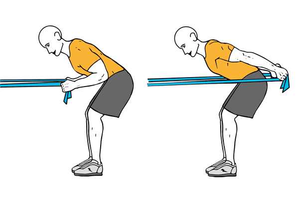 Patadas de tríceps con banda elástica