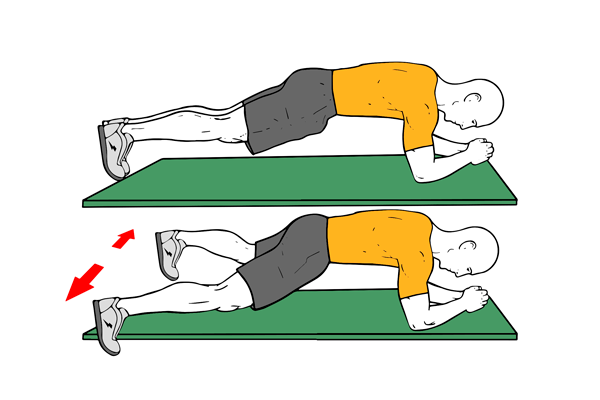 Plancha y apertura de piernas