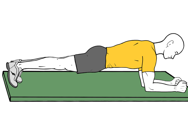 Plancha con apoyo de antebrazos