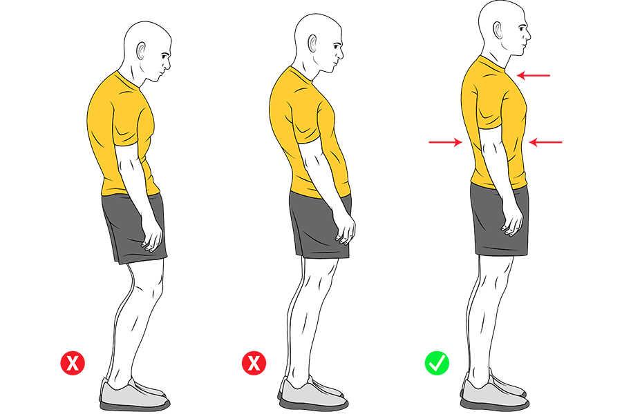 Postura correcta de pie