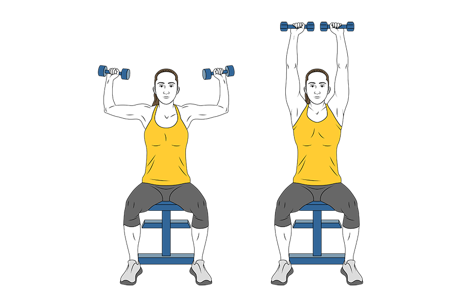 Press de hombros con mancuernas sentado