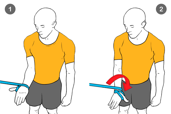 Pronación de  muñeca con banda elástica