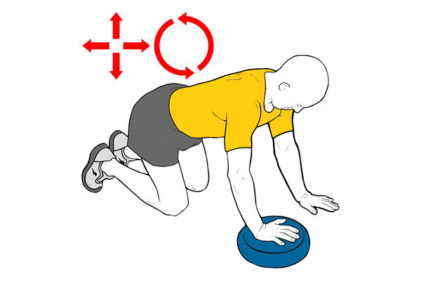 Propiocepción hombro con tabla de equilibrio