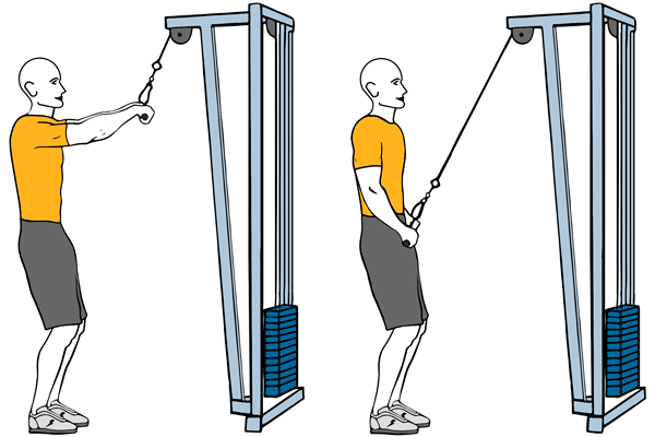 Pullover con cable-polea de pie