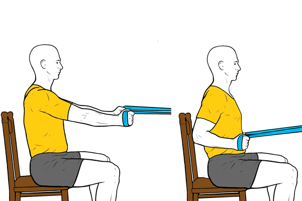 Remo sentado con banda elástica