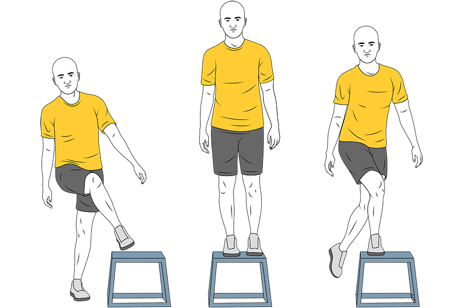 Subida cruzando piernas