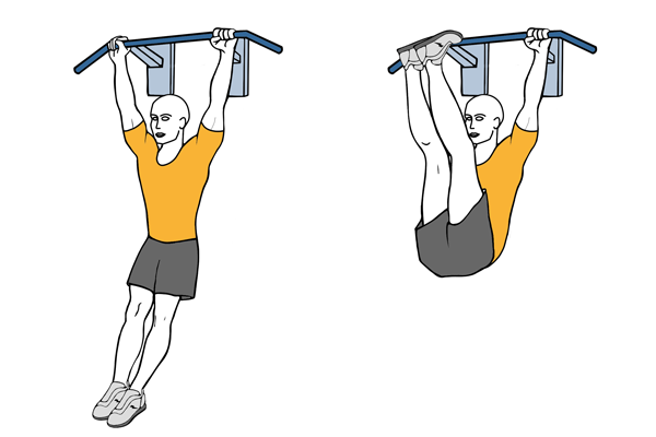 Elevación total de piernas estiradas en suspensión