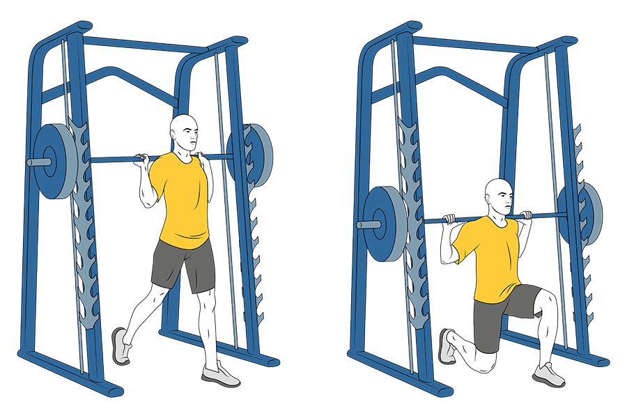 Zancada en maquina smith