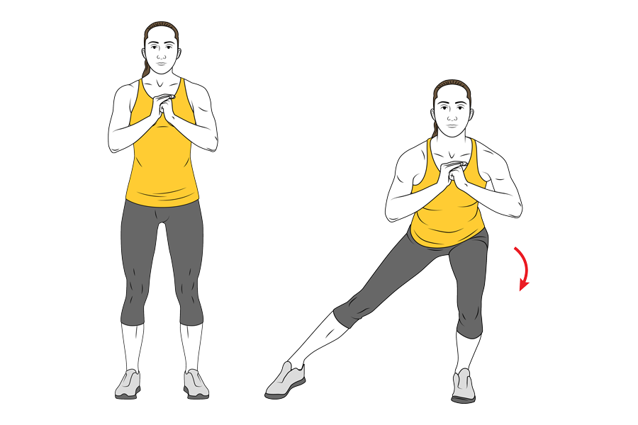 Zancada lateral con marcuernas