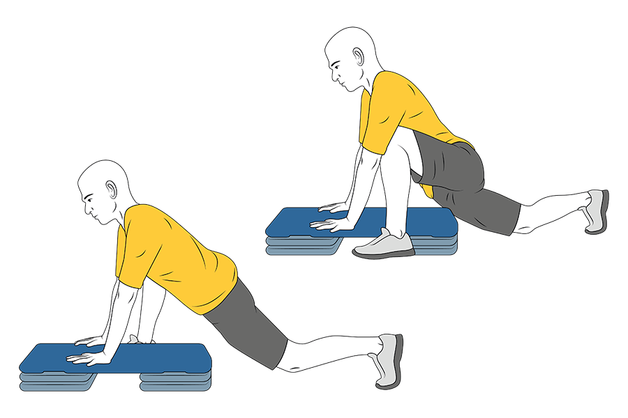 Zancadas alternas apoyados sobre step